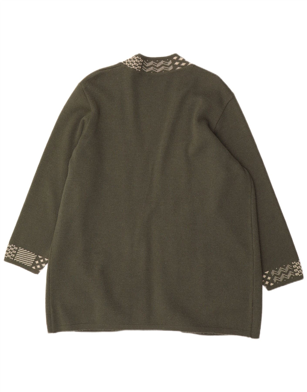 Grazia Damen Longline-Cardigan-Pullover US 18 2XL Khaki Wolle