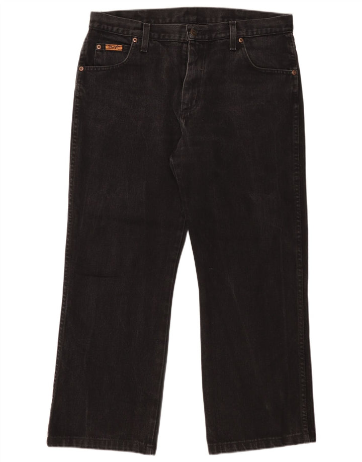 Wrangler Herren Bootcut Jeans W34 L27 Schwarze Baumwolle