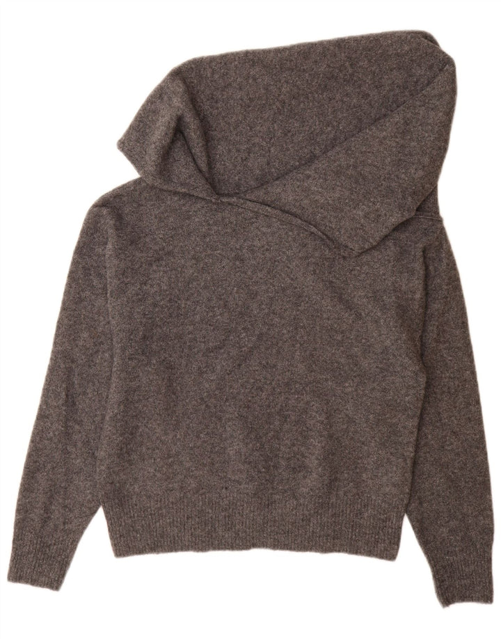 Zara Damen-Pullover mit übergroßem Schalkragen, Gr. 10, Größe S, grau, Polyester