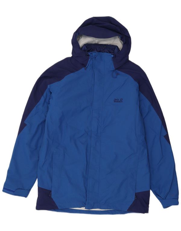 Jack Wolfskin Damen Wattierte Jacke mit Kapuze UK 48 3XL Blauer Farbblock
