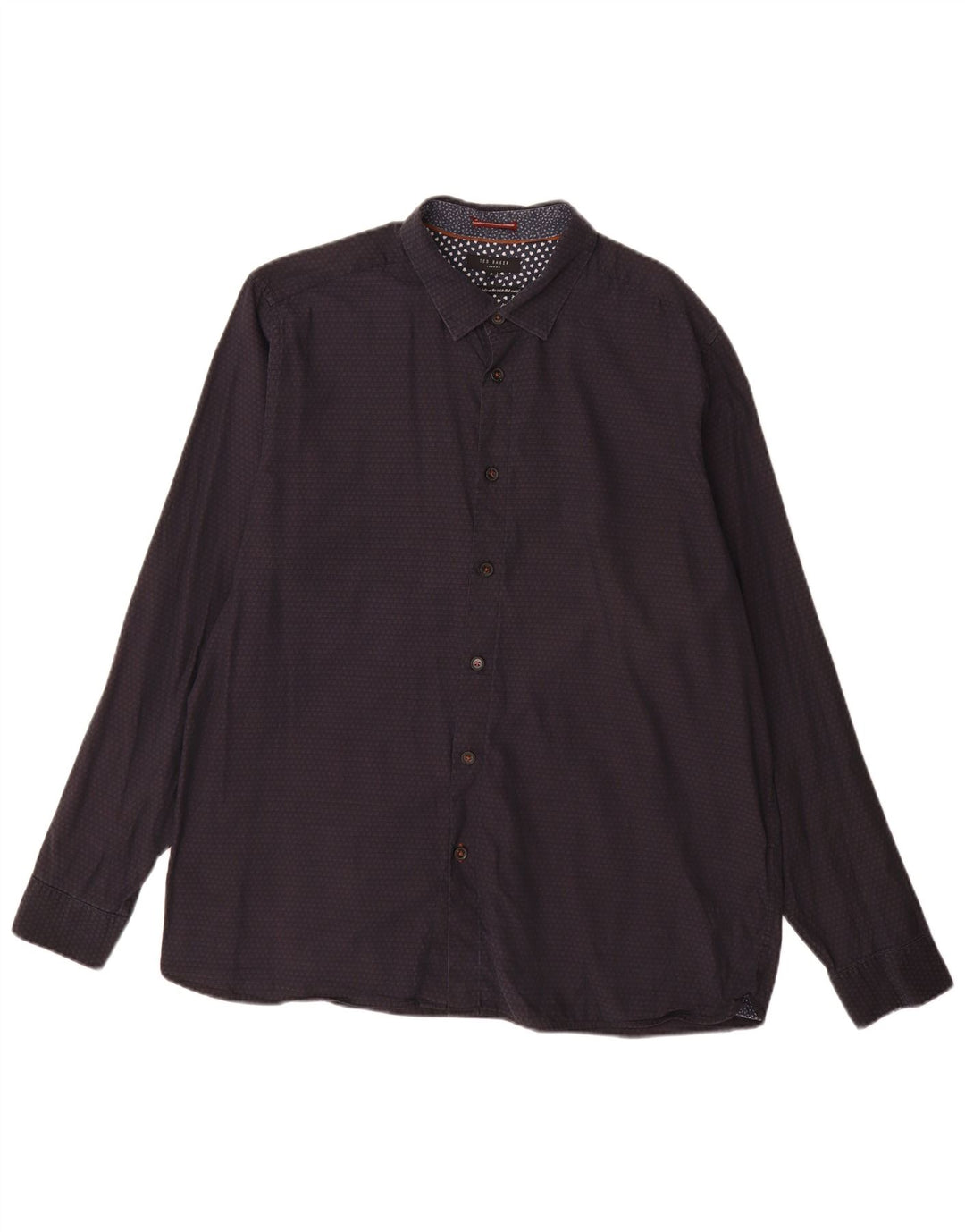 Ted Baker Herren-Hemd mit abstraktem Muster, Größe 6 XL, marineblau gepunktete Baumwolle