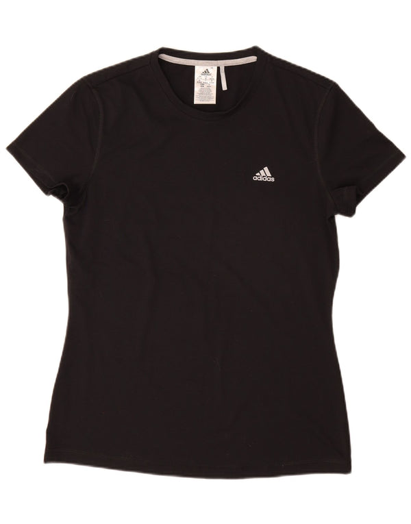 Adidas Damen Climalite T-Shirt Top UK 12/14 Medium Schwarz Polyester