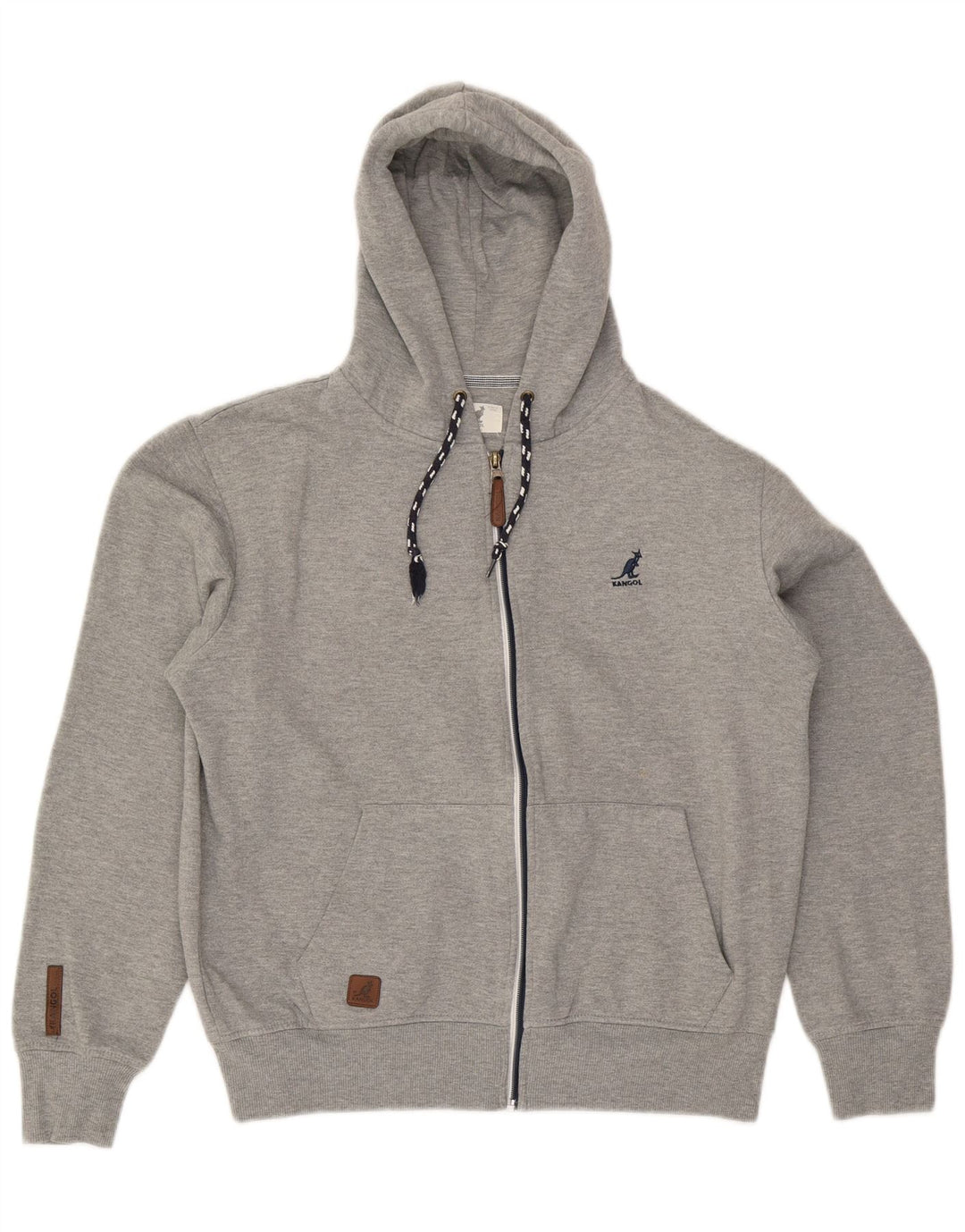 Kangol Herren-Kapuzenpullover mit Reißverschluss, Größe L, Grau