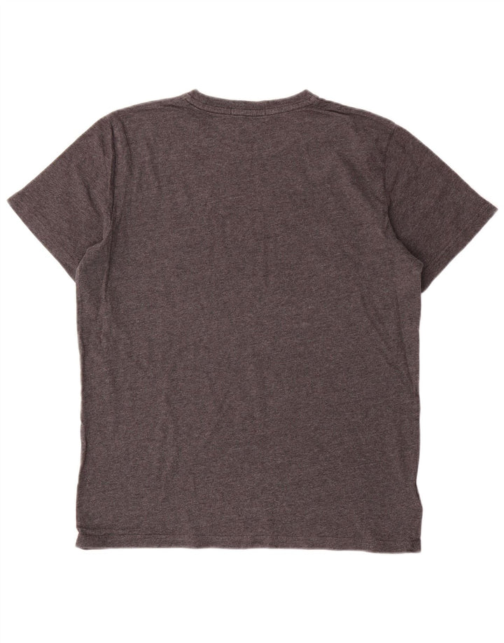 Fred Perry Herren-T-Shirt-Oberteil aus mittelgrau gesprenkelter Baumwolle