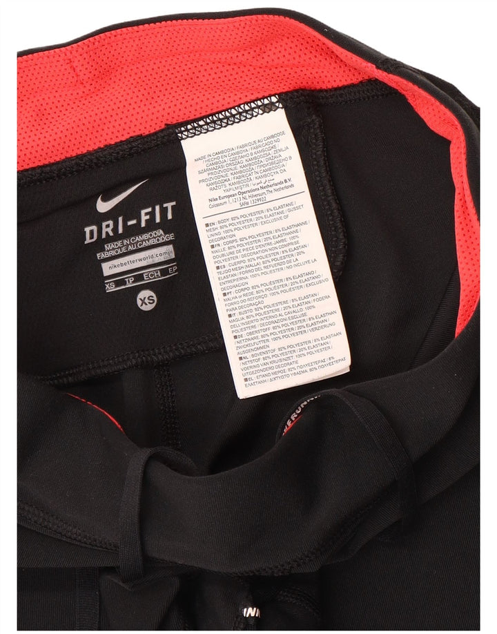 Nike Damen Dri Fit Capri Leggings UK 6 XS Schwarz Polyester