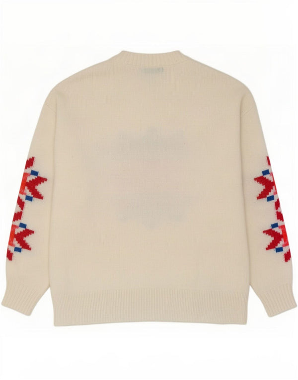 Marks & Spencer Damen-Pullover mit Rundhalsausschnitt, Gr. 14, Mittel, gebrochenes Weiß
