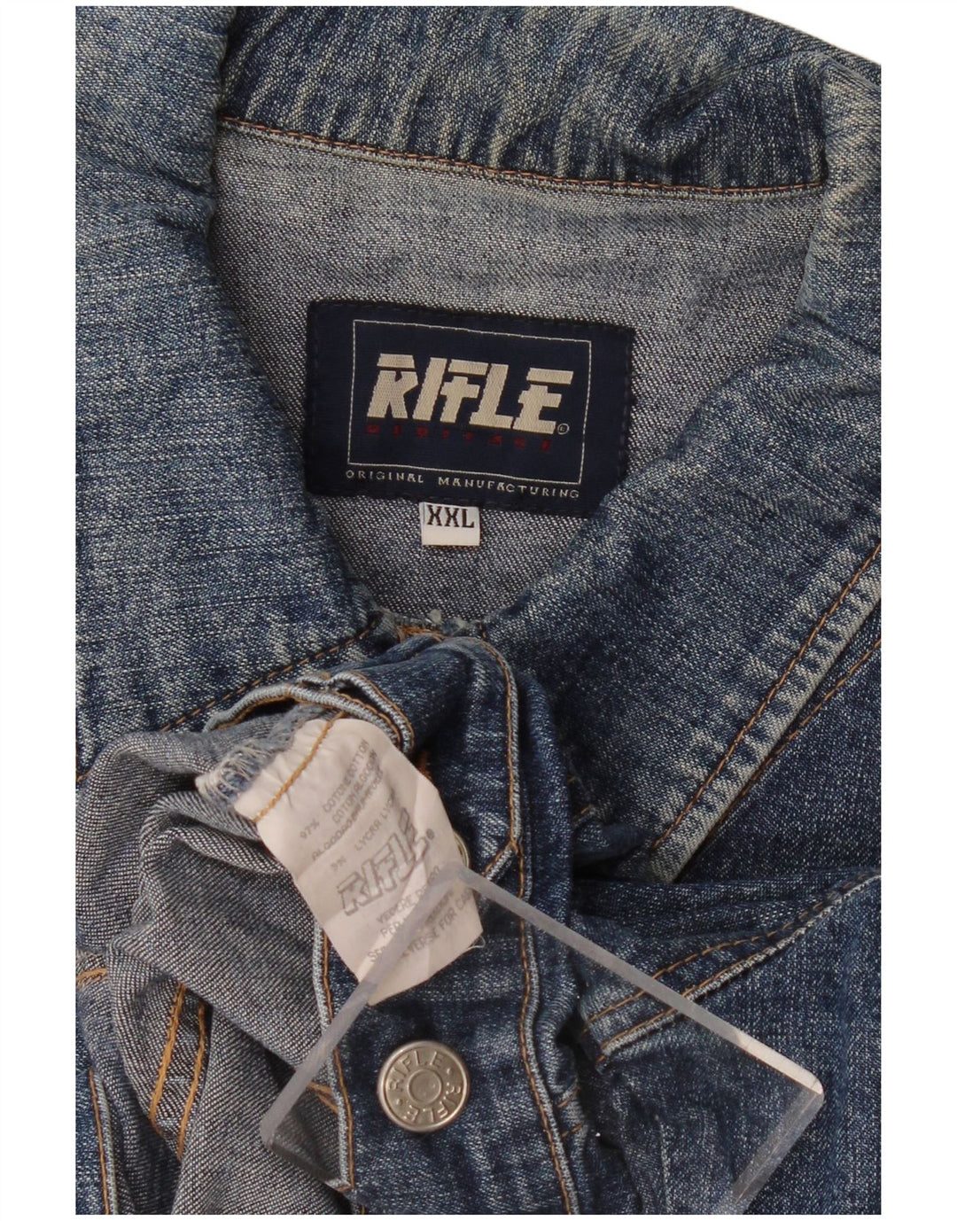RIFLE Crop Jeansjacke für Mädchen, 15–16 Jahre, 2XL, blaue Baumwolle