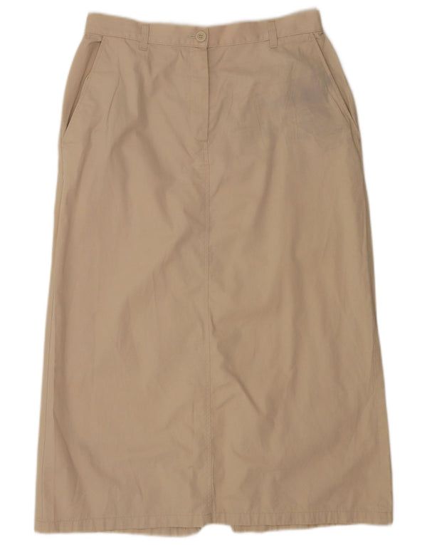Marks & Spencer Damen gerader Rock UK 14 Large W32 Beige Baumwolle