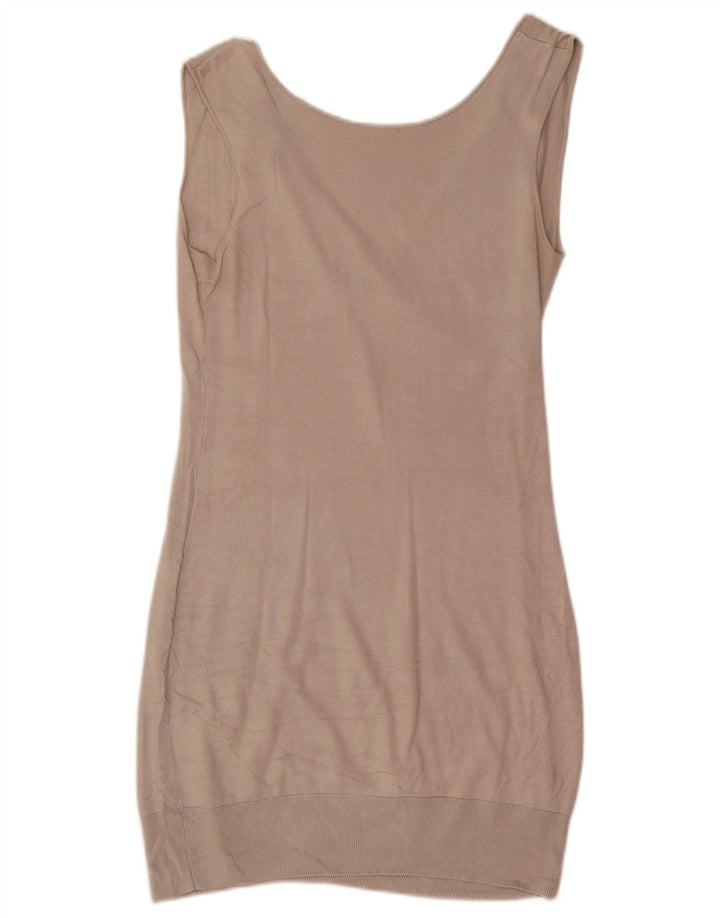 Massimo Dutti Damen Ärmelloses Pulloverkleid UK 12 Medium Beige