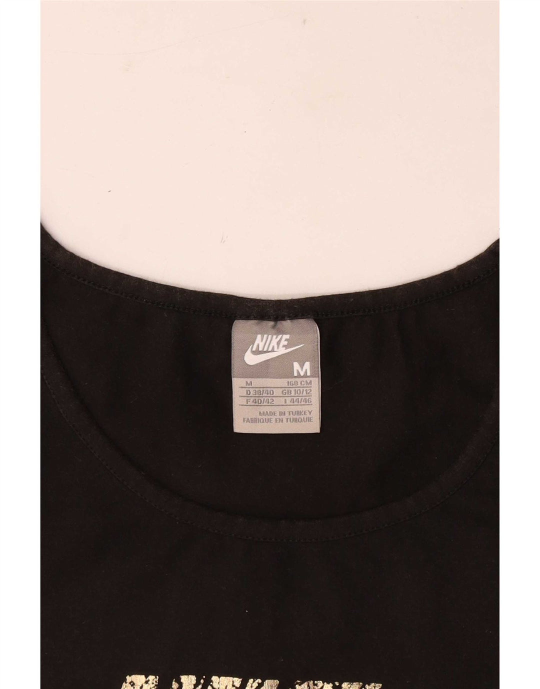 Nike Damen Graphic T-Shirt Top UK 10/12 Medium Schwarz