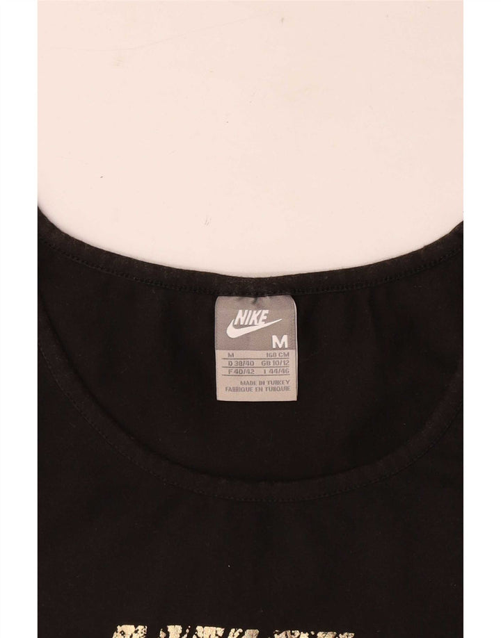 Nike Damen Graphic T-Shirt Top UK 10/12 Medium Schwarz