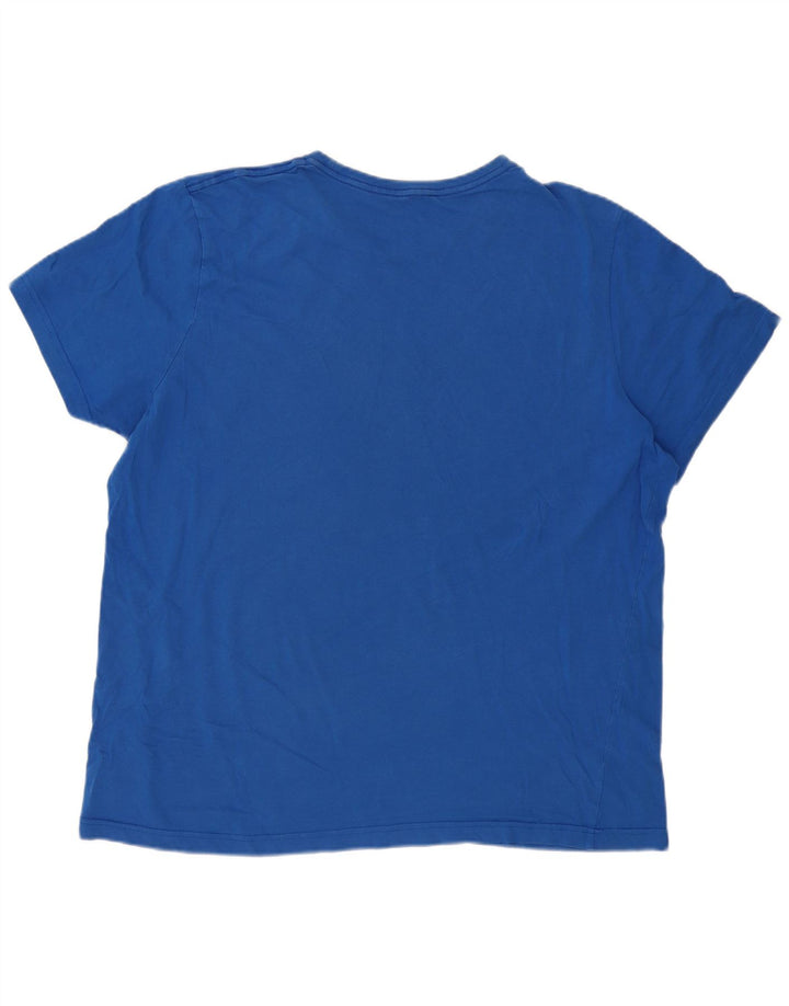 Puma Herren Grafik T-Shirt Top 2XL Blau Baumwolle