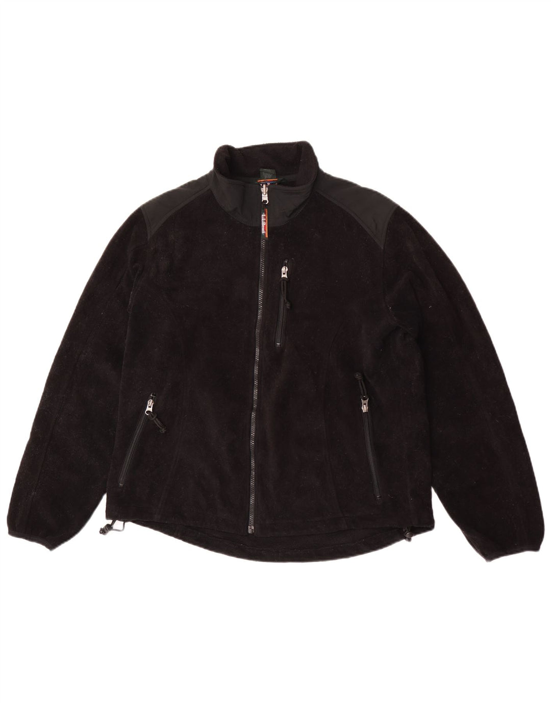 L.L.Bean Damen Fleecejacke UK 16 Large Schwarz Colourblock Polyester