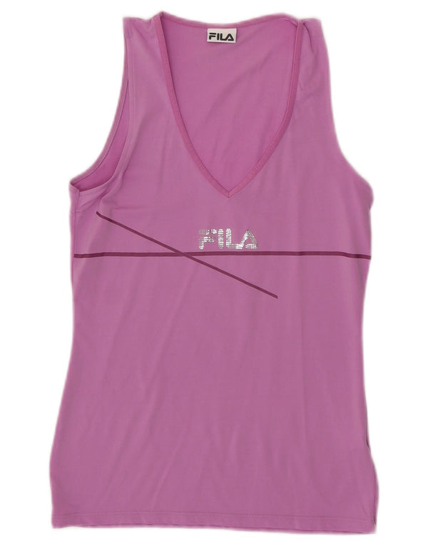 Fila Womens Graphic Vest Top UK 12 Mittelrosa Nylon