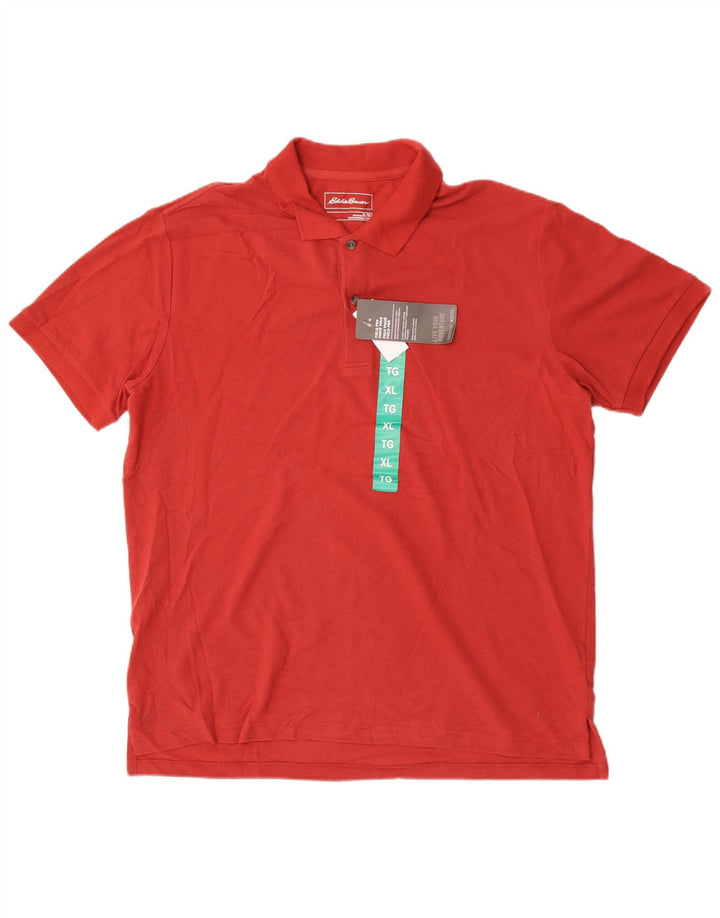 Eddie Bauer Herren Poloshirt XL Rot Baumwolle