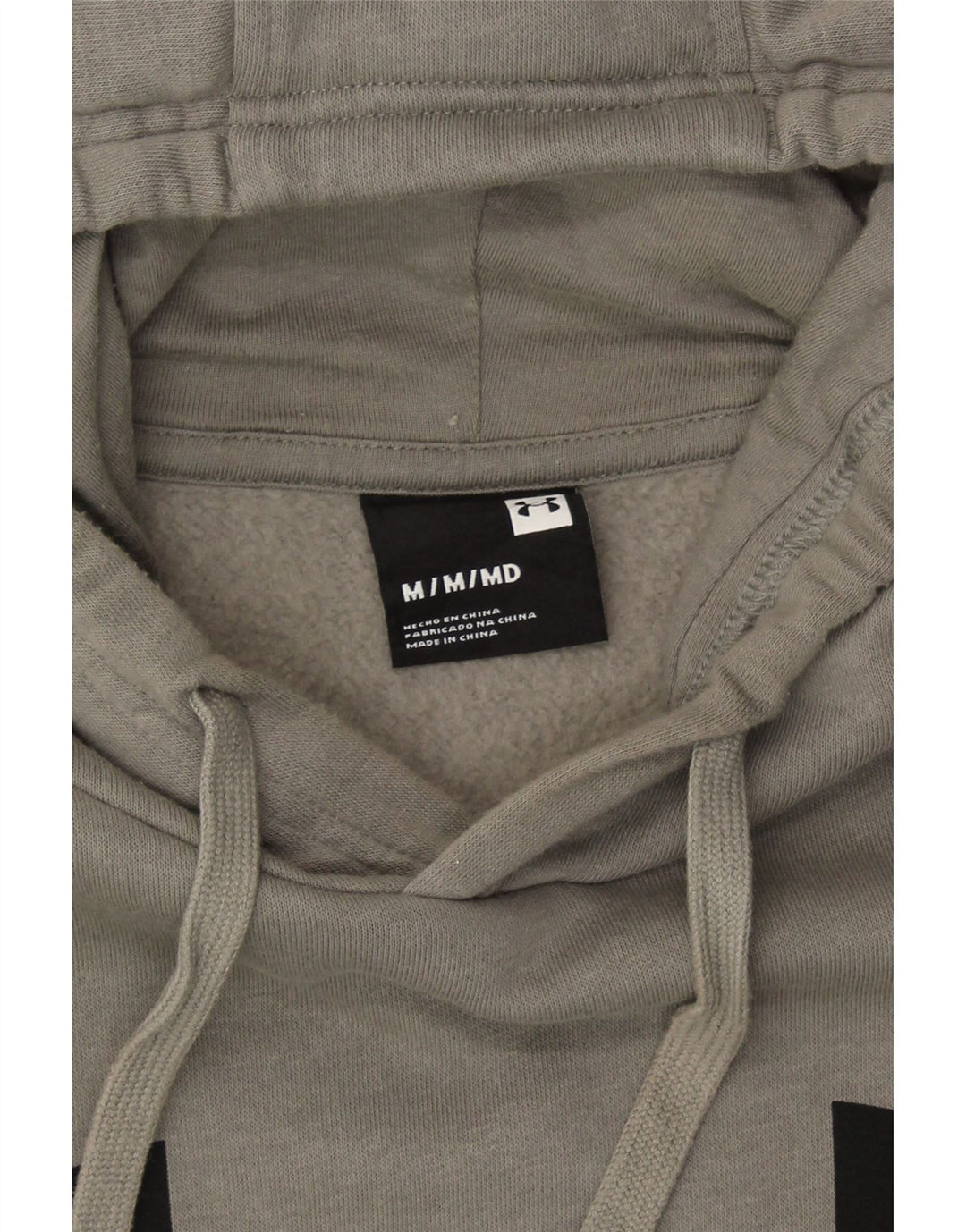 UNDER ARMOUR Mens Graphic Hoodie Jumper Medium Grey Vintage Under Armour and Second-Hand Under Armour from Messina Hembry 