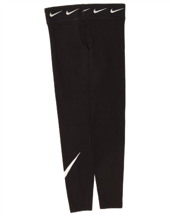 Nike Womens Graphic Leggings UK 8 Small Schwarz Baumwolle