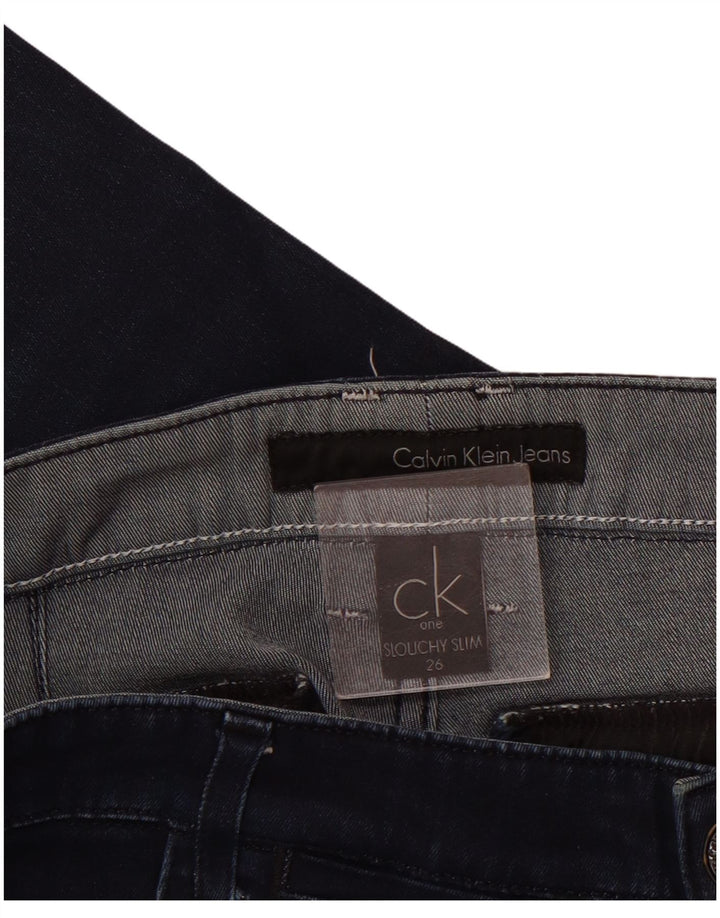 Calvin Klein Damen Slouchy Crop Slim Jeans W26 L25 Marineblau