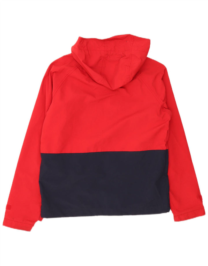 Jack Wills Herren-Regenjacke mit Kapuze, UK 36, Small, rotes Colourblock-Nylon