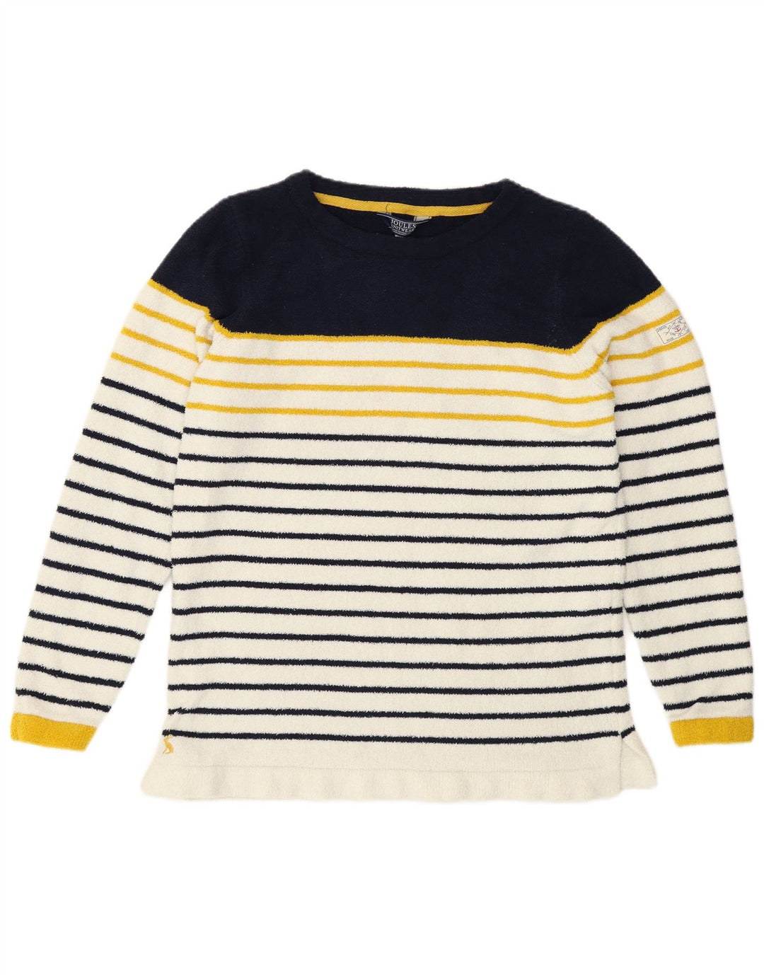 Joules Fleece-Pullover für Damen, UK 12, mittelweiß, gestreift, Polyester