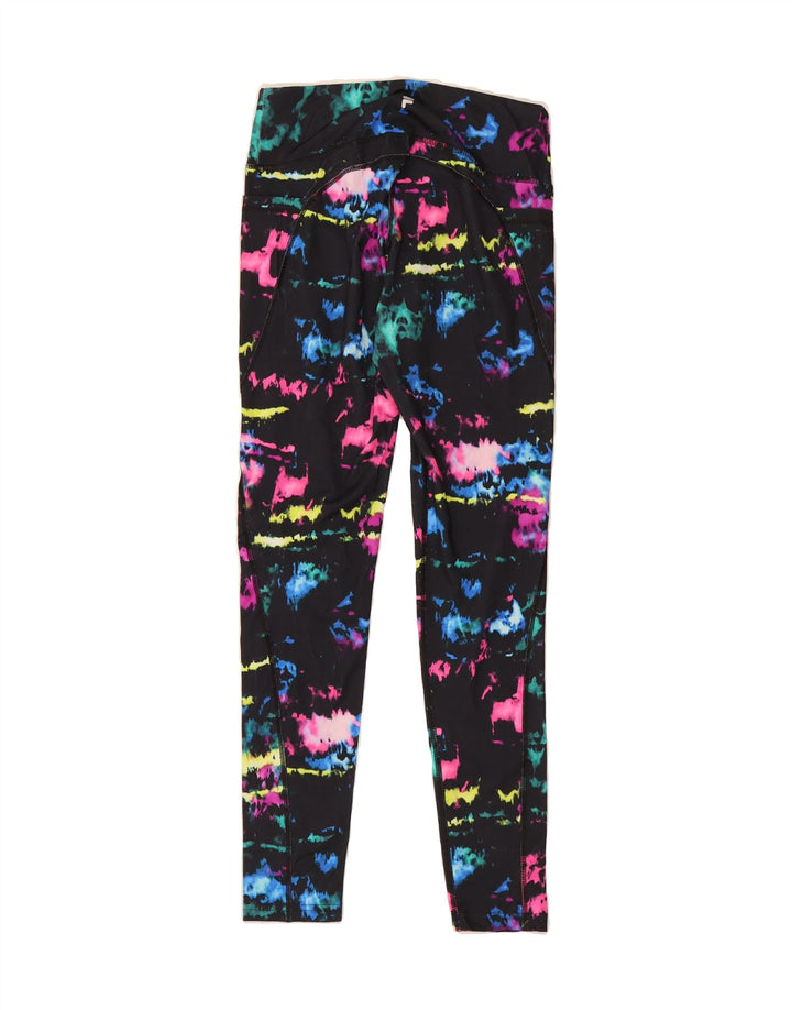 FILA Womens Leggings UK 12 Medium Black Tie Dye Polyester Vintage Fila and Second-Hand Fila from Messina Hembry 