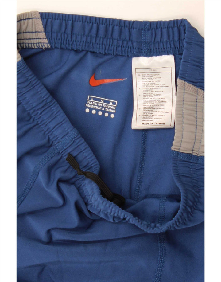 Nike Damen-Trainingshose, UK 14, Größe L, blau, Colourblock-Polyester
