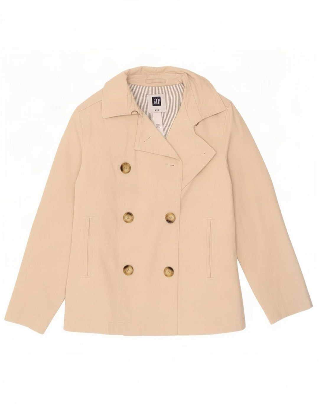 Gap Damen Pea Coat UK 12 Mittelbeige Baumwolle