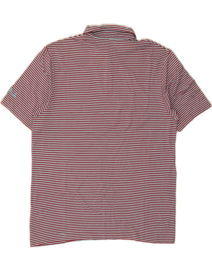 PRINGLE Mens Polo Shirt Medium Red Striped Cotton Vintage Pringle and Second-Hand Pringle from Messina Hembry 