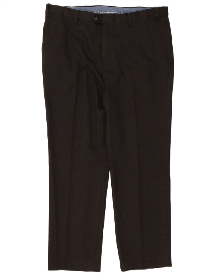 Marks & Spencer Herren-Anzughose, gerade, normal, W38, L31, braun, Polyester