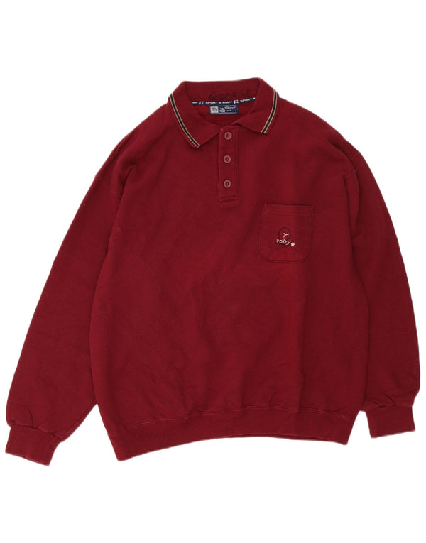 Roby Herren-Sweatshirt mit Rollkragen, Größe L, Burgunderrot