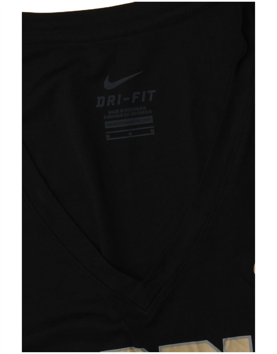 NIKE Damen Purdue Graphic T-Shirt Top UK 12 Medium Schwarz