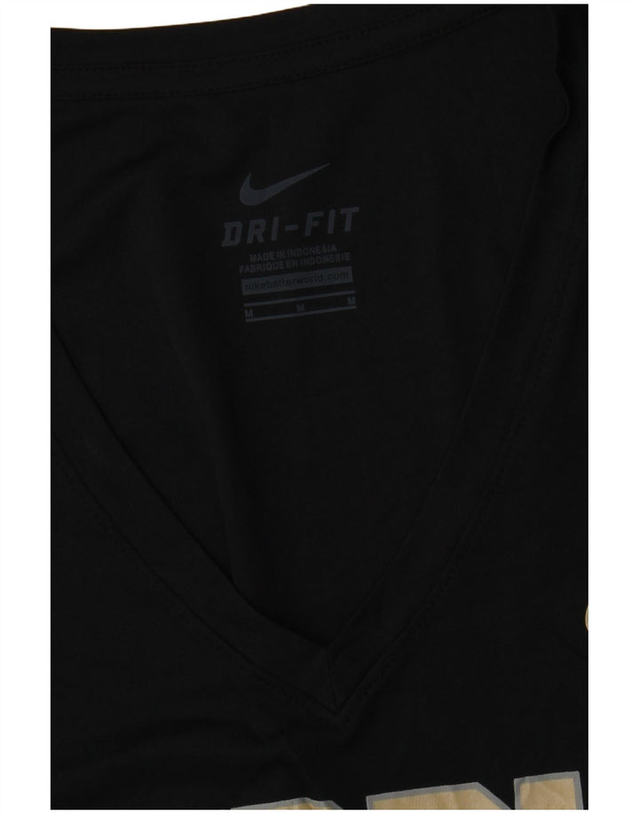 NIKE Damen Purdue Graphic T-Shirt Top UK 12 Medium Schwarz