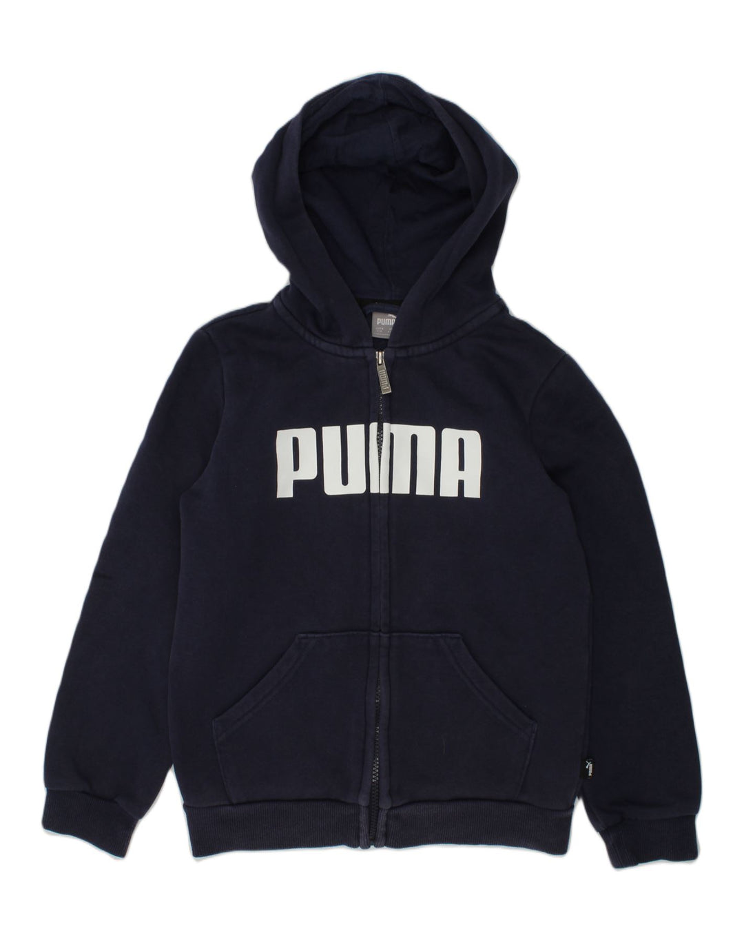 PUMA Boys Graphic Zip Hoodie Sweater 9-10 Years Blue Cotton | Vintage Puma | Thrift | Second-Hand Puma | Used Clothing | Messina Hembry 