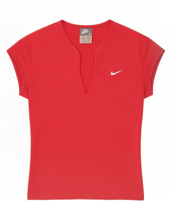 Nike Damen T-Shirt Top UK 8/10 Small Rot