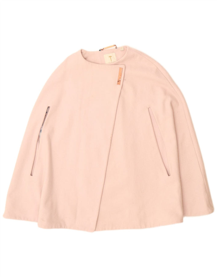 Ted Baker Damen Übergroßer Cape-Mantel UK 10 Small Rosa Wolle