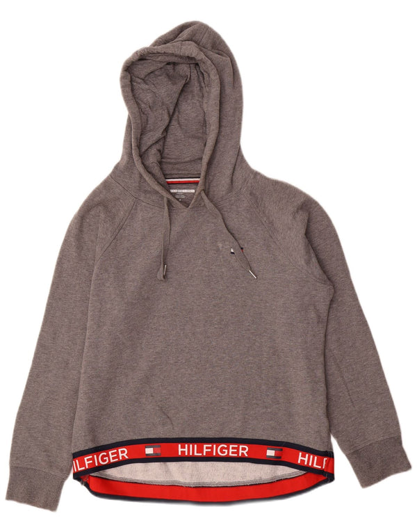 Tommy Hilfiger Damen-Kapuzenpullover mit Grafik, UK 14, Mittelgrau, Farbblock