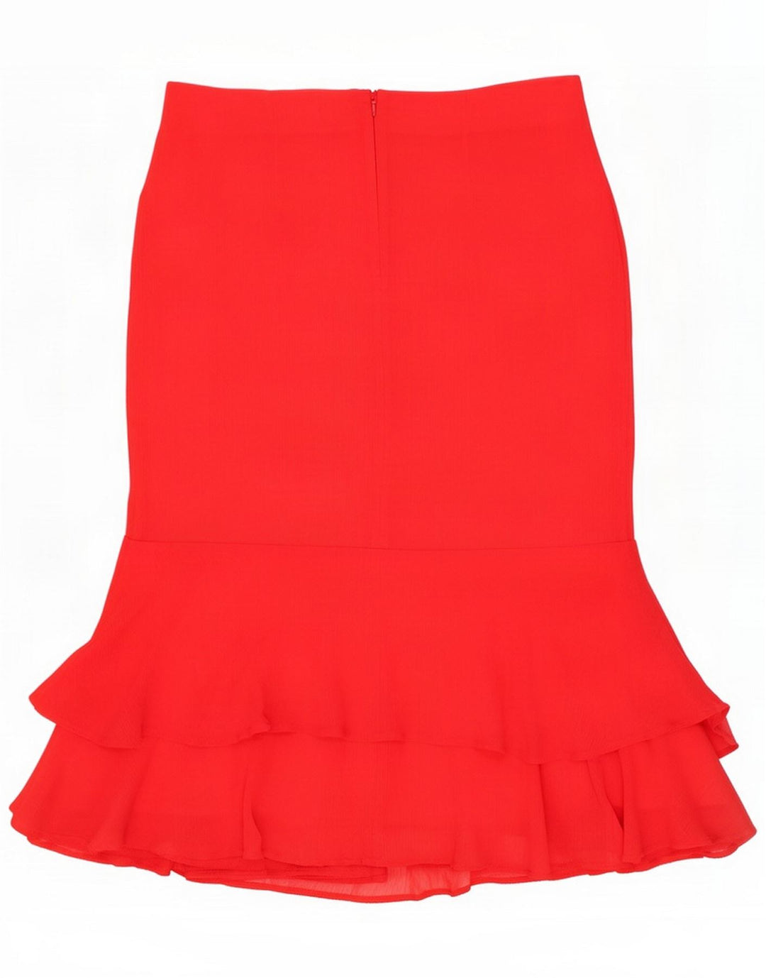 Marks & Spencer Damen Rüschenrock UK 12 Medium W32 Rot Polyester