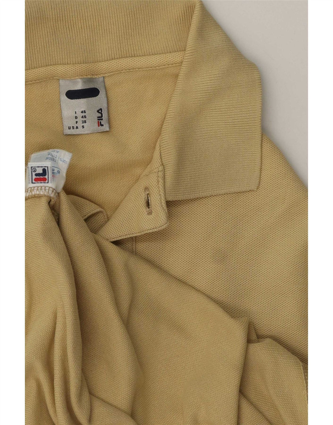 Fila Herren-Poloshirt mit normaler Passform, IT 46, kleine gelbe Baumwolle