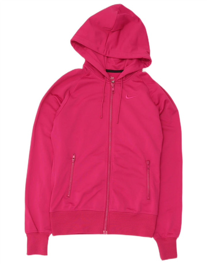 Nike Damen-Kapuzenpullover mit Reißverschluss, Gr. 10, klein, rosa, Polyester