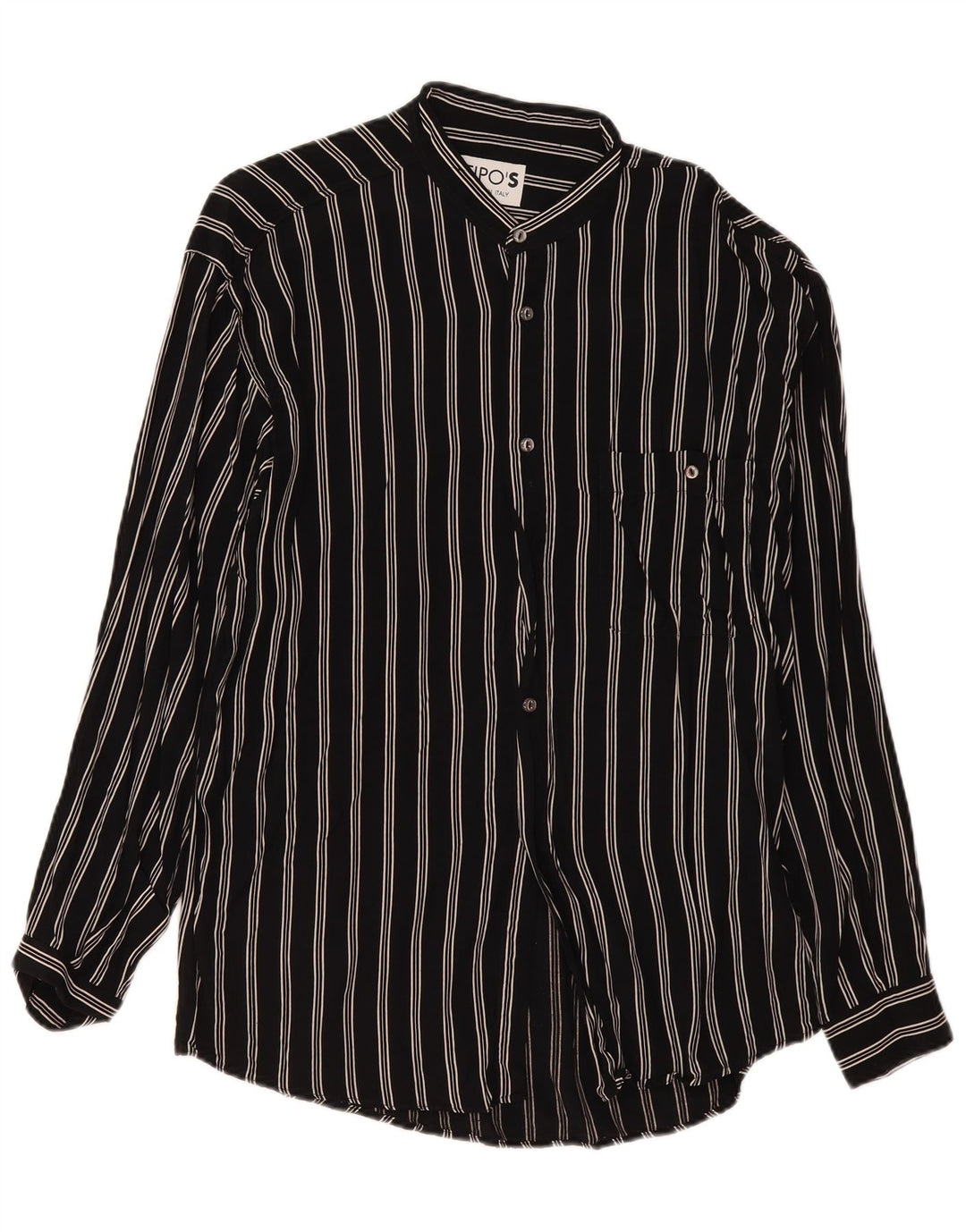Tipo' S Herrenhemd XL Schwarz gestreift Viskose