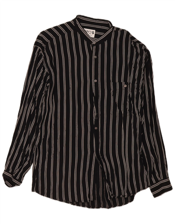 Tipo' S Herrenhemd XL Schwarz gestreift Viskose