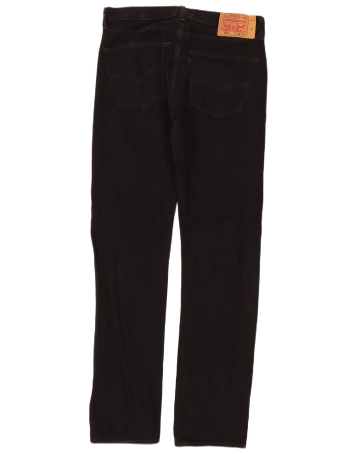 Levi's Herren 501 Straight Jeans W31 L34 Schwarze Baumwolle