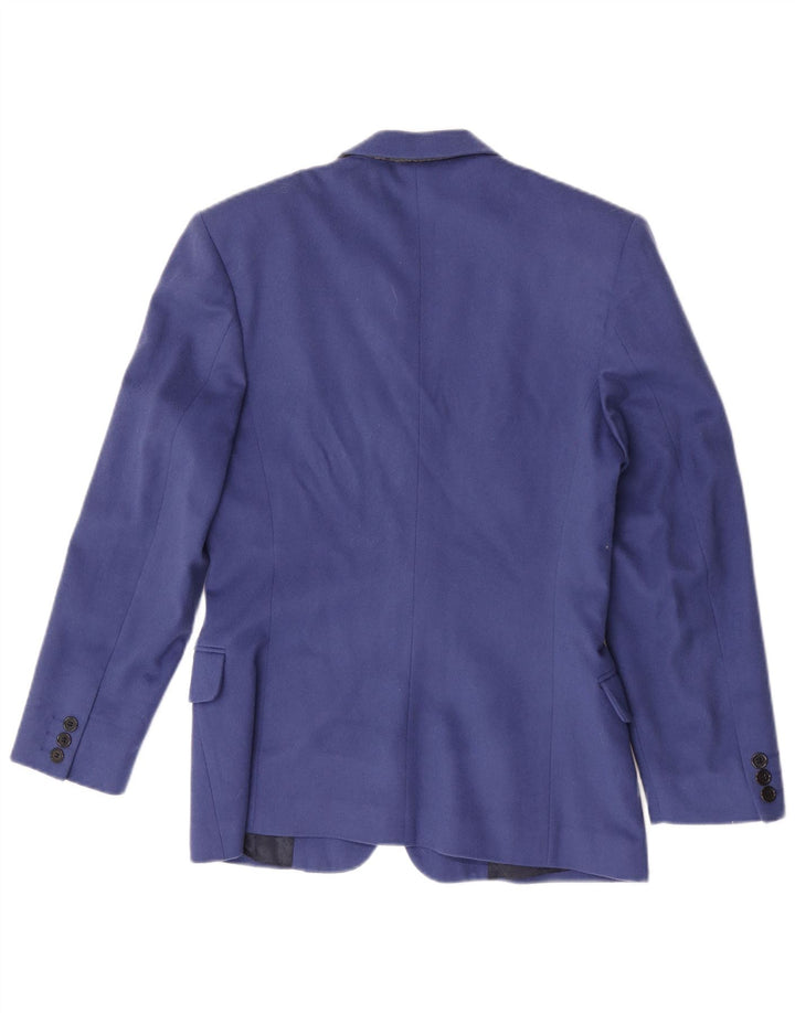 Massimo Rebecchi Damen 1-Knopf-Blazerjacke IT 40 Mittelblaue Wolle