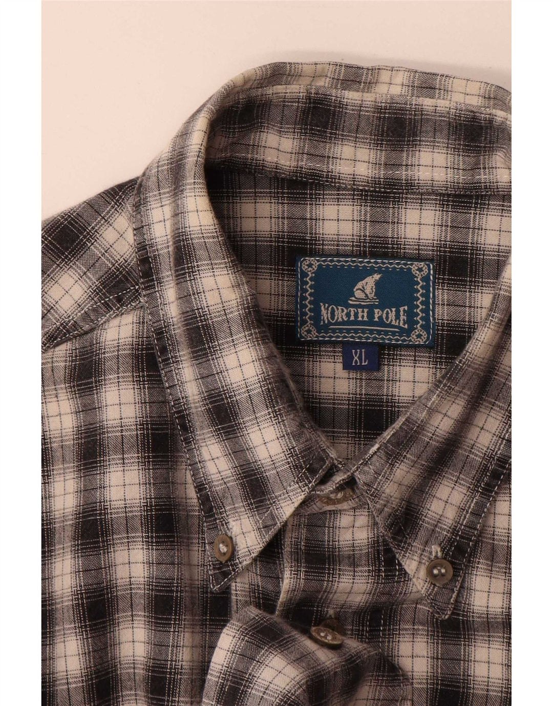 North Pole Herren-Flanellhemd XL, schwarz kariert