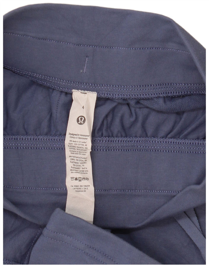 Lululemon Damen Sportshorts US 4 Small Marineblau Baumwolle