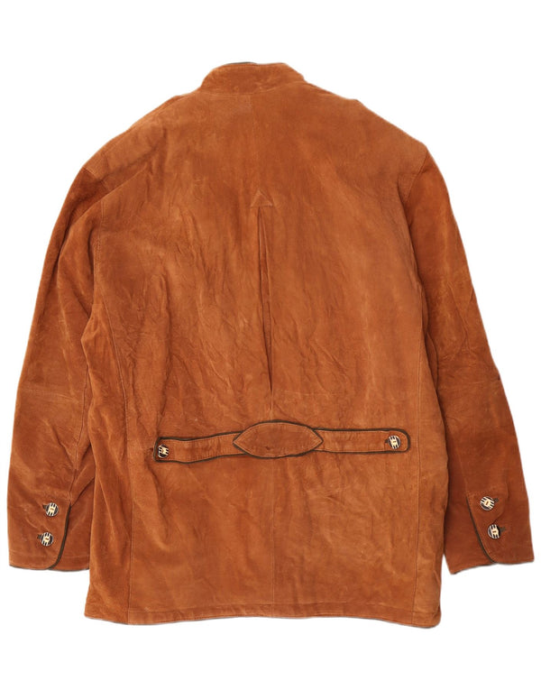 Vintage Herren Wildlederjacke IT 56 3XL Braunes Leder