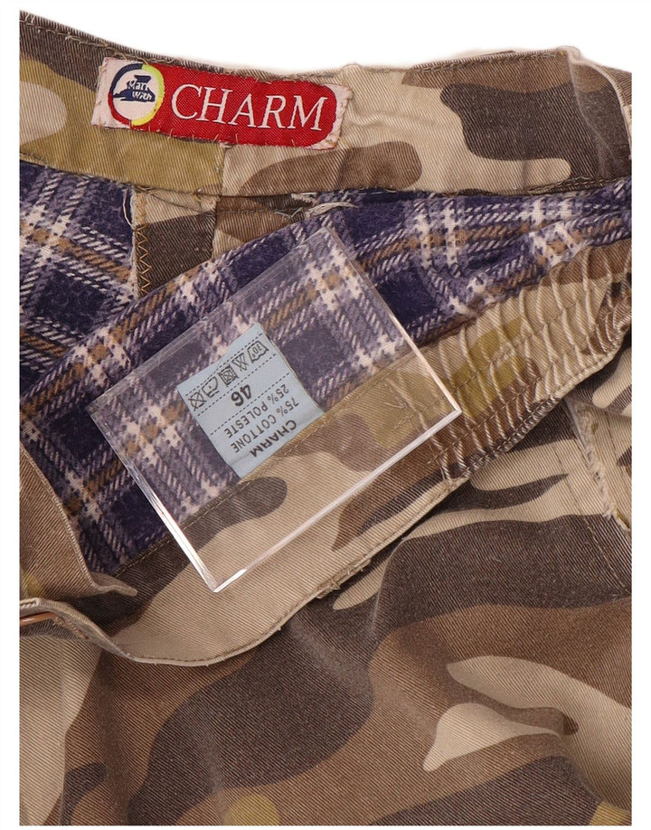VINTAGE Gerade Herren-Cargohose W34 L28 Beige Camouflage-Baumwolle