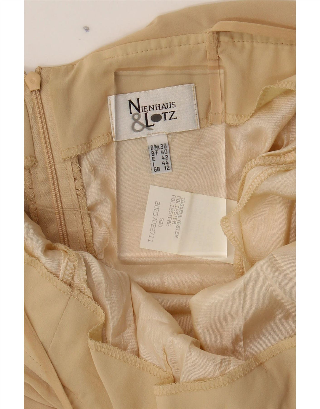 LOTZ Womens Sleeveless Maxi Dress UK 12 Medium  Beige Polyester Vintage Lotz and Second-Hand Lotz from Messina Hembry 