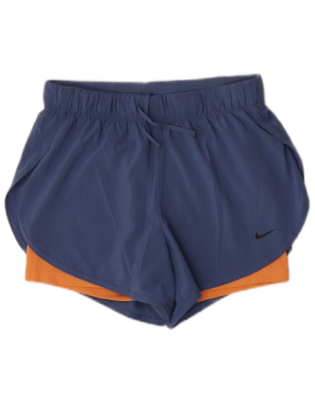 Nike Damen Dri Fit Sport Shorts UK 12 Mittelblaues Colourblock-Polyester