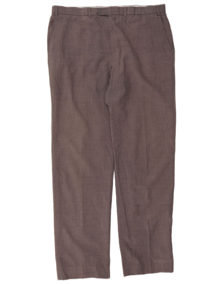 Gerade Herren-Anzughose von Marks & Spencer, W40, L35, grau, Polyester